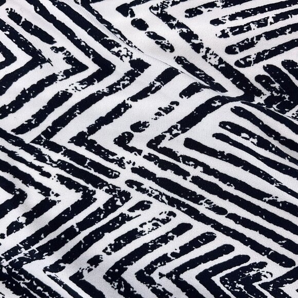 Lauren Ralph Lauren Dress Women 10 Black White Chevron Sheath Colorblock Stretch - Picture 10 of 11